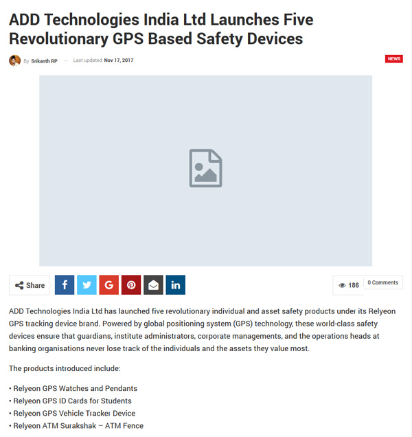 ADD Technologies India Ltd Launches Five Revolutionary GPS Based Safety Devices